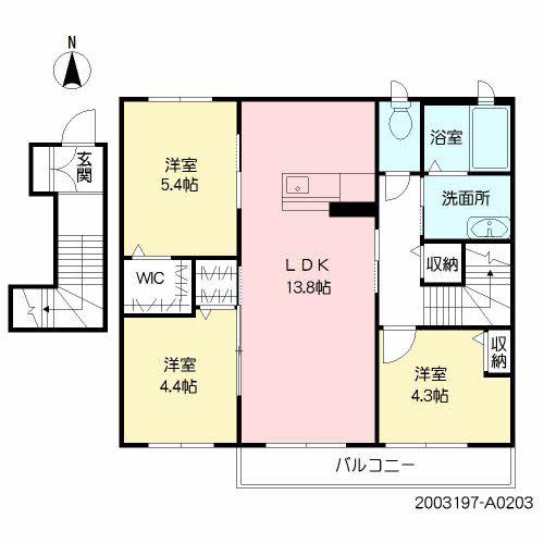 シャーメゾン善道寺(3LDK/2階)の間取り写真