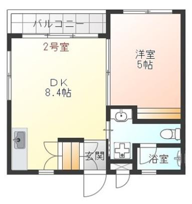 MAISON SHINME(1DK/2階)の間取り写真