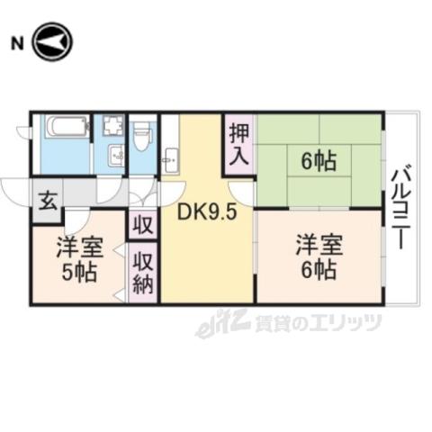 ユーミー和田山(3LDK/4階)の間取り写真