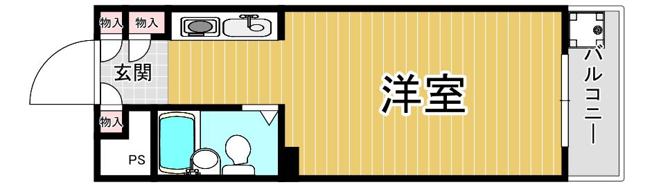 GRACE立花(ワンルーム/2階)の間取り写真