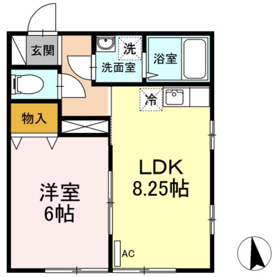 ファイン千刈(1LDK/2階)の間取り写真