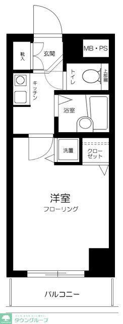 シンシア東高円寺(1K/4階)の間取り写真