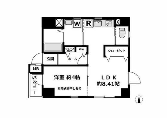 ル・ジャルダン(1LDK/2階)の間取り写真