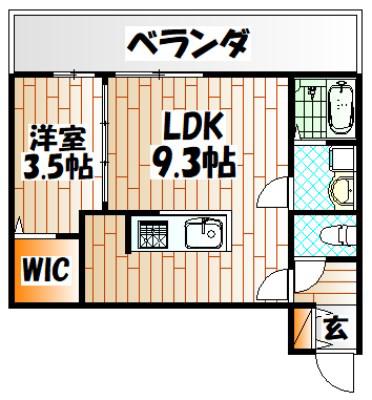 D-ROOM門司(1LDK/3階)の間取り写真