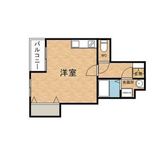 FKマンション(ワンルーム/2階)の間取り写真