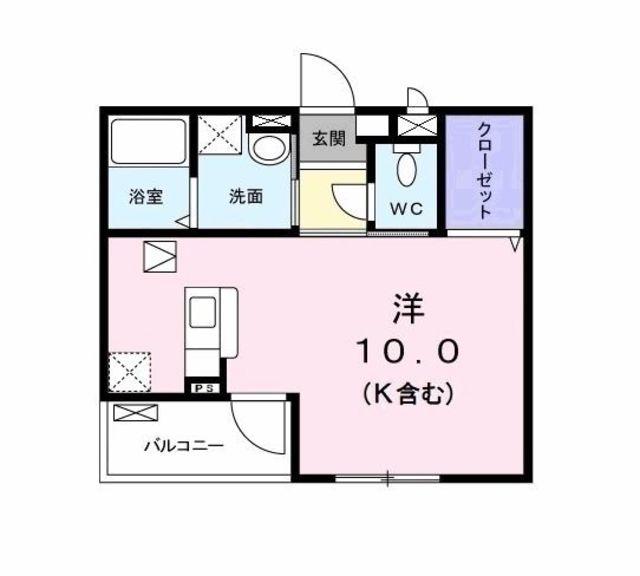 カギヤアパート(ワンルーム/1階)の間取り写真