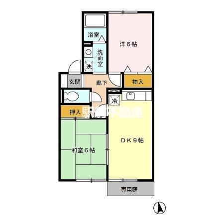 ペイサージュドミール(2LDK/1階)の間取り写真