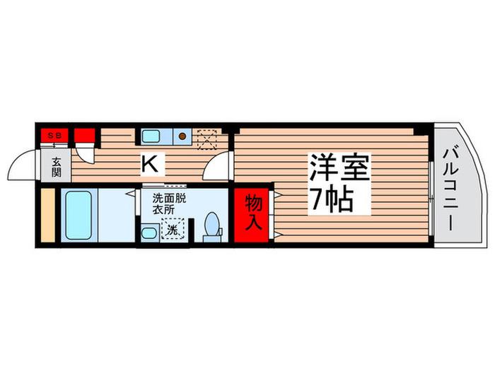GOTOII(1K/9階)の間取り写真