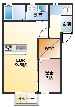 ラボヌールI(1LDK/2階)の間取り写真