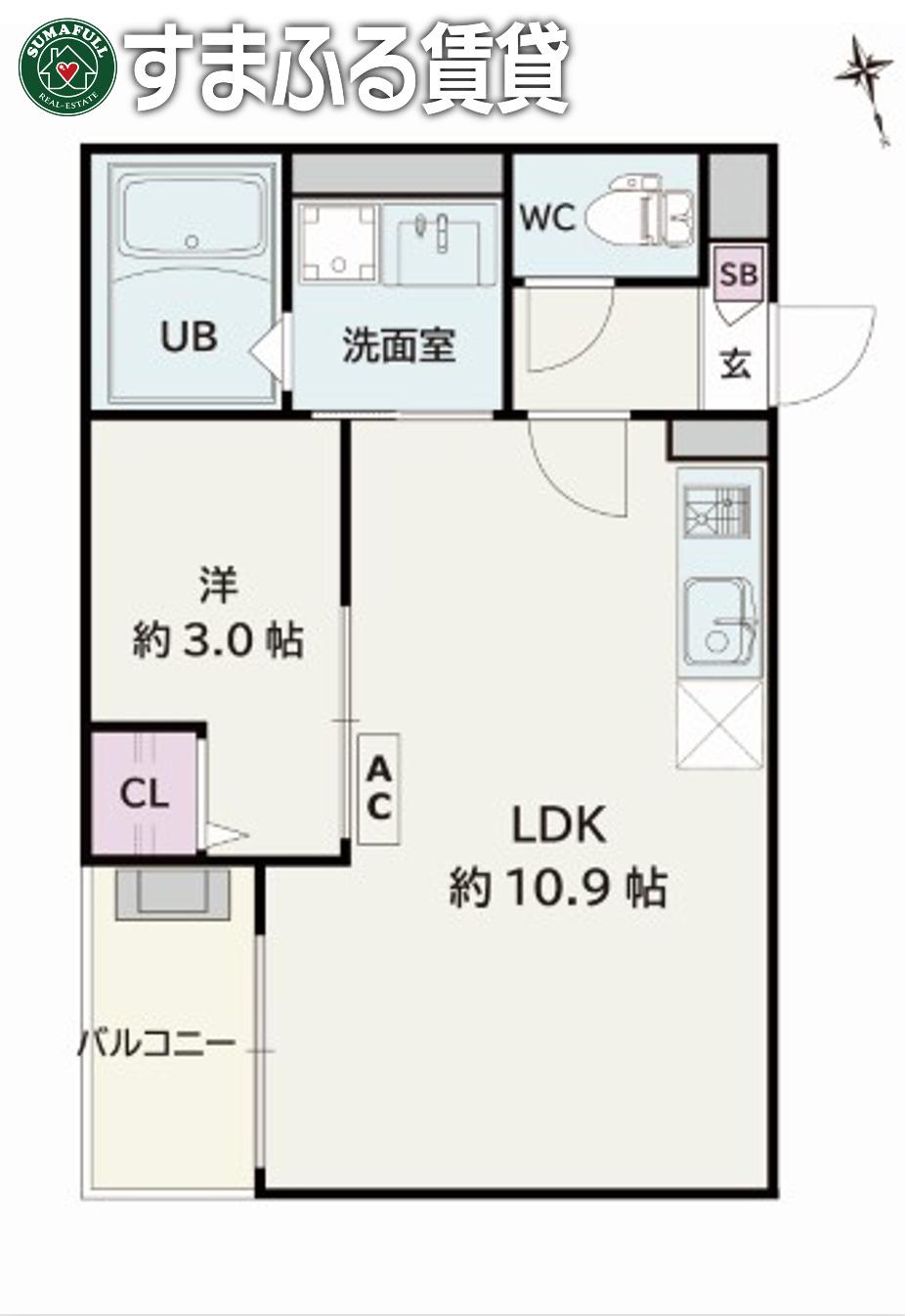 JACK SHIMMEII(1LDK/2階)の間取り写真