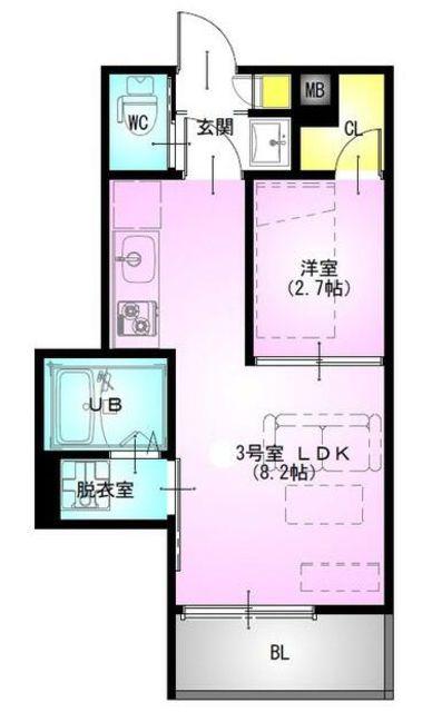 R-SMART川口元郷(1LDK/1階)の間取り写真