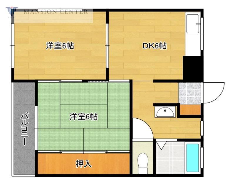 アーバン栄(2DK/3階)の間取り写真