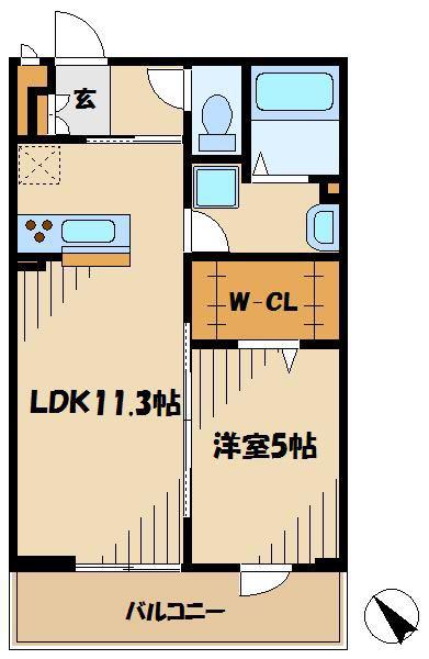 リブリ・SAKAE(1LDK/2階)の間取り写真