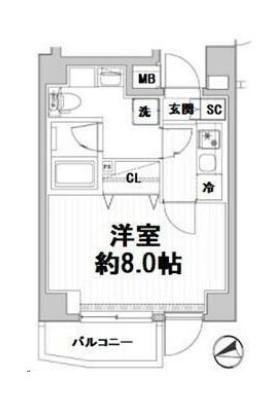 MASTERMIND JUBAN/マスターマインド十番(1K/3階)の間取り写真