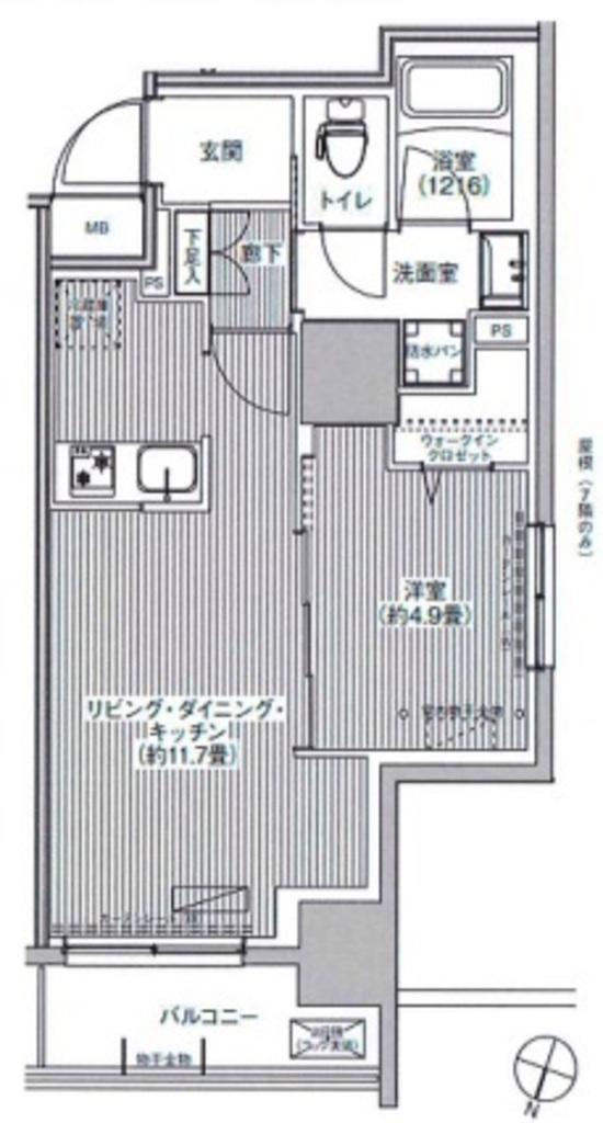 グランフォークス神田イーストタワーグランフォークス神田イース(1LDK/11階)の間取り写真