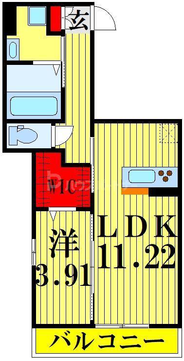 エミネンスF(1LDK/3階)の間取り写真