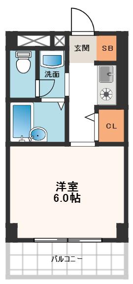 マルシェ九条(ワンルーム/3階)の間取り写真