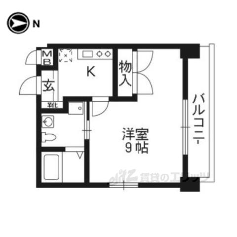 ラナップスクエア京都駅西(1K/5階)の間取り写真