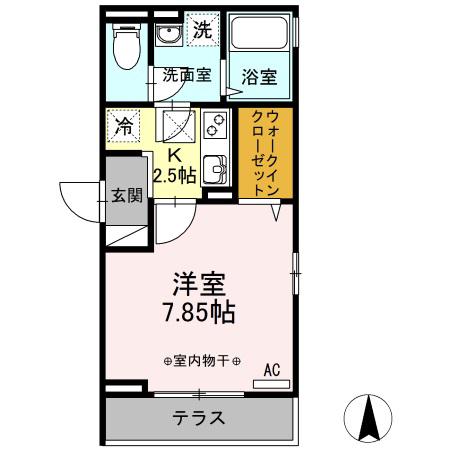 クレール本所(1K/1階)の間取り写真