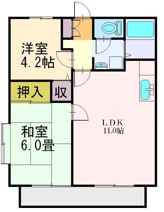 サンライフふじみ野(2LDK/2階)の間取り写真