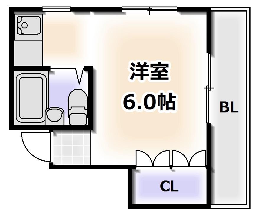 クレスタ国分(1K/4階)の間取り写真