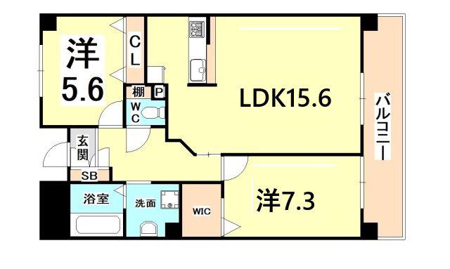 ヴェヌスタルロッチェ(2LDK/3階)の間取り写真