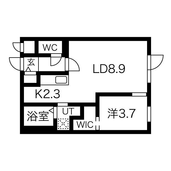 北斗エンブレム札幌(1LDK/3階)の間取り写真