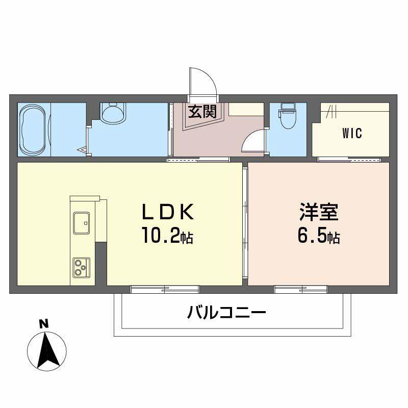 エターナル・グリーンII(1LDK/1階)の間取り写真