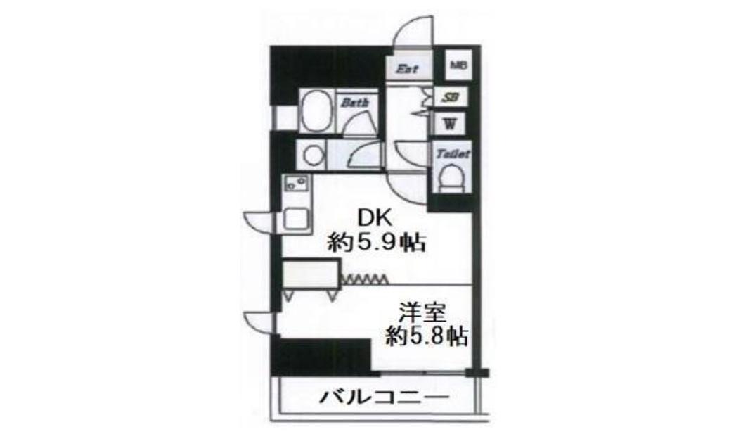 デュオ・スカーラ西新宿II(1DK/4階)の間取り写真