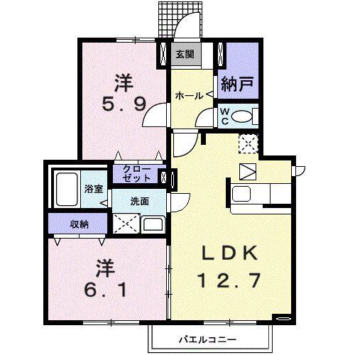 エテルノ(2LDK/1階)の間取り写真
