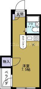 ロータリー40(ワンルーム/2階)の間取り写真
