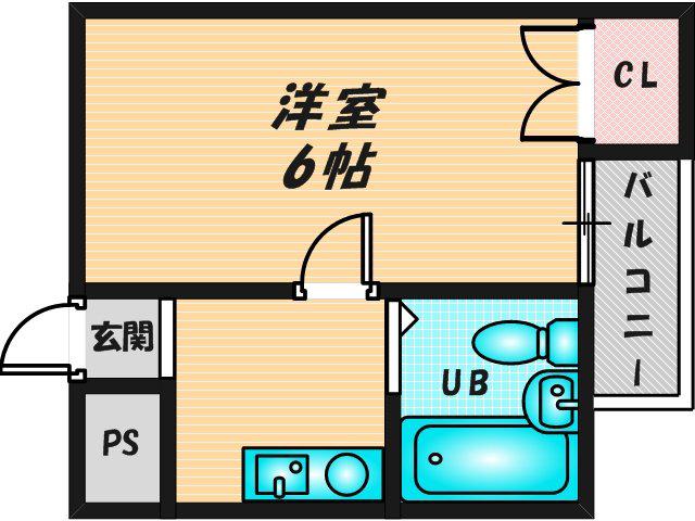 エスタイル小阪(1K/1階)の間取り写真
