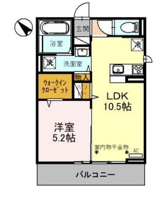 サクラソラ(1LDK/2階)の間取り写真