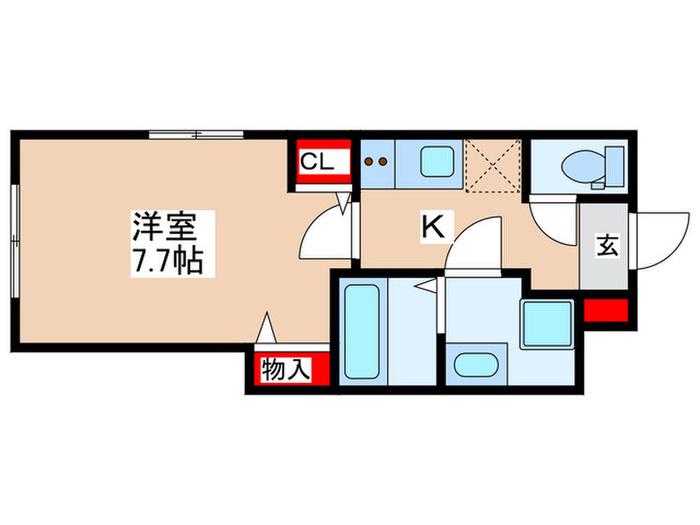 グランツ立川(1K/2階)の間取り写真