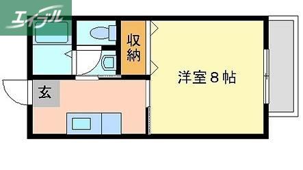 CAFETERIAWAKE(1K/1階)の間取り写真