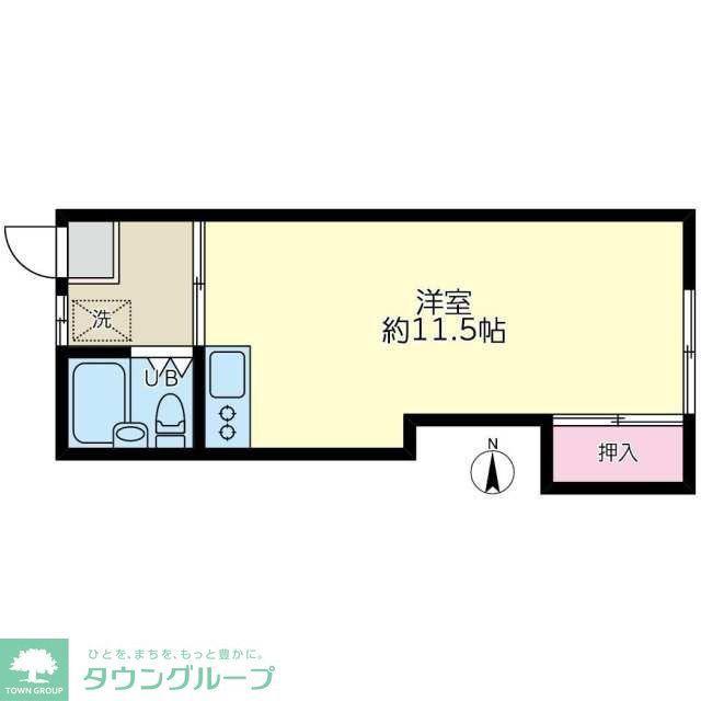 ホワイトハイム(ワンルーム/1階)の間取り写真