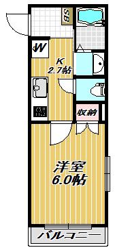 タウンコート戸越(1K/2階)の間取り写真