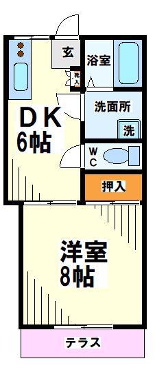 第3コスモコーポ(1DK/2階)の間取り写真