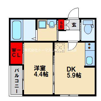 BRAVE BASE 爽(1DK/2階)の間取り写真