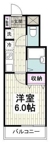 LA PORTE(1K/2階)の間取り写真