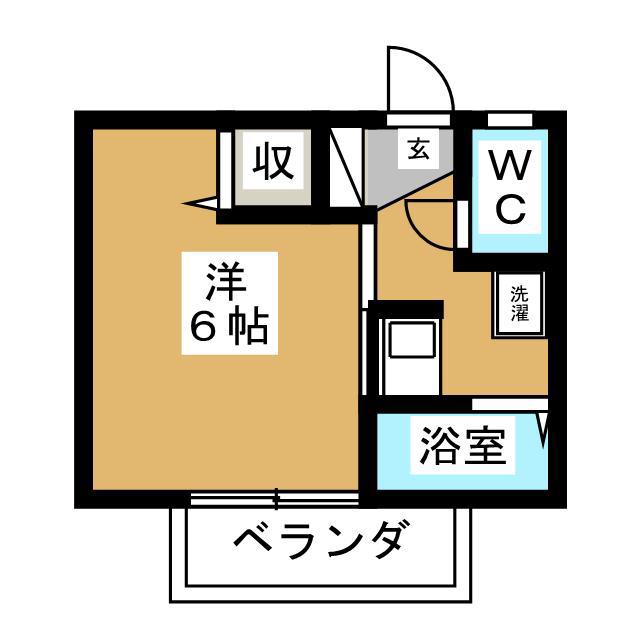 SRコーポB棟(1K/2階)の間取り写真