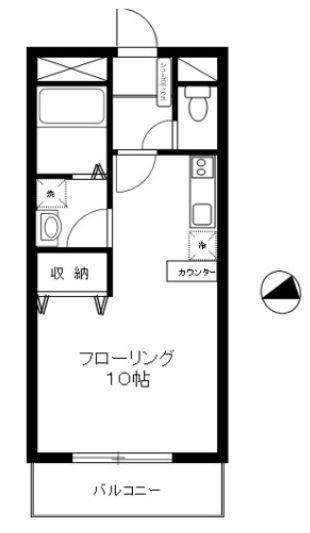 JEWEL COURT A棟(ワンルーム/1階)の間取り写真