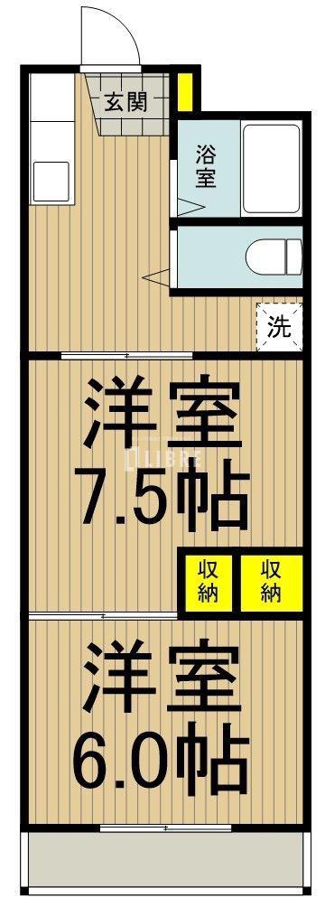 KMハイツ(2DK/3階)の間取り写真