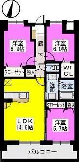 グランドアストレイア(3LDK/6階)の間取り写真