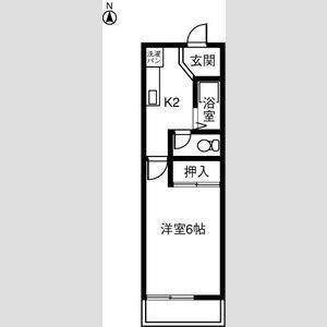 イーストCOURT 両郷 A棟(1K/2階)の間取り写真