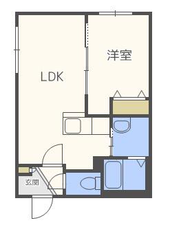 アートレータ東札幌(1LDK/4階)の間取り写真
