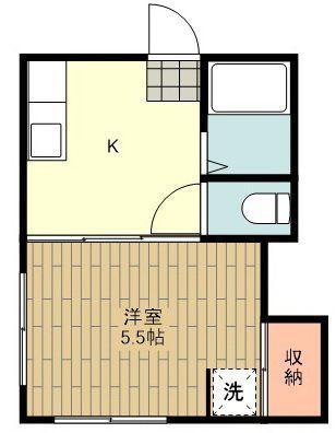 フラット摩維(1K/1階)の間取り写真