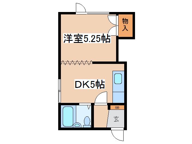 グランポート芦野(1DK/1階)の間取り写真