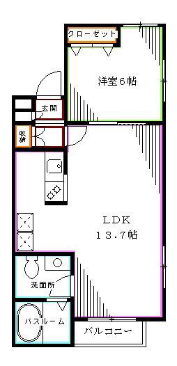 アンジュ・IM(1LDK/3階)の間取り写真