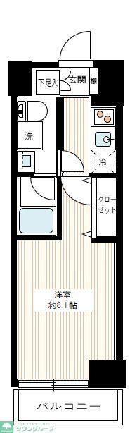 REALIZE千住大橋(1K/12階)の間取り写真
